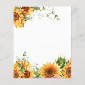 バジェットモダンサンフラワーのブライダルシャワー (裏面)