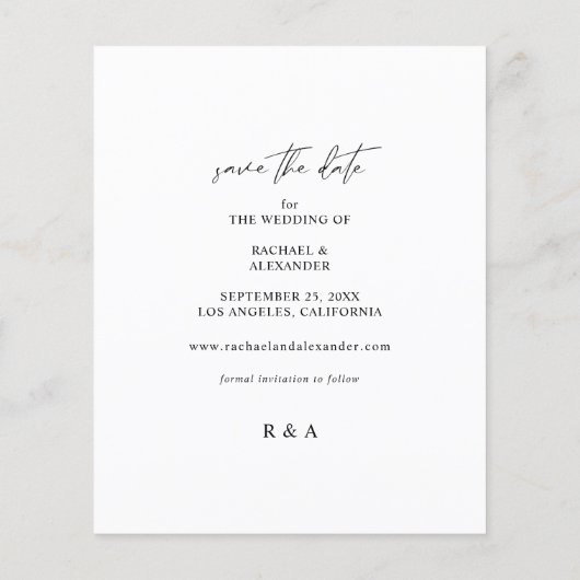 バジェットモダンシック写真ランドスケープ日付を保存 チラシ (裏面)