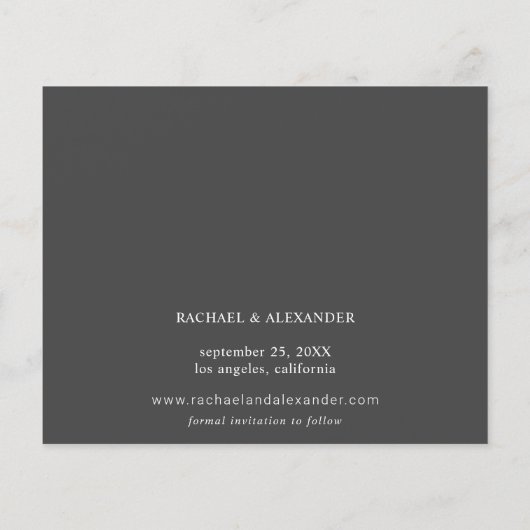 バジェットモダンシック写真長い日付日付を保存 チラシ (裏面)