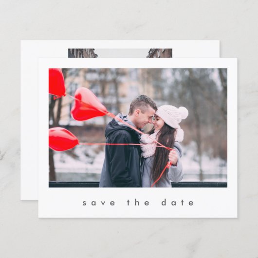 バジェットモダンシック2フォトウェディング日付を保存 (正面/裏面)