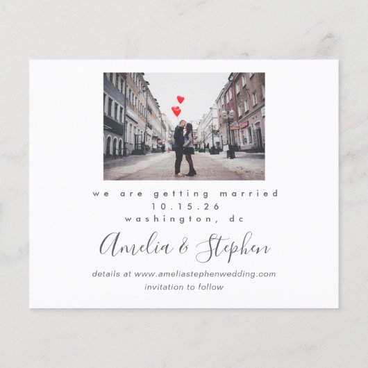 バジェットモダンシック2フォトウェディング日付を保存 (裏面)