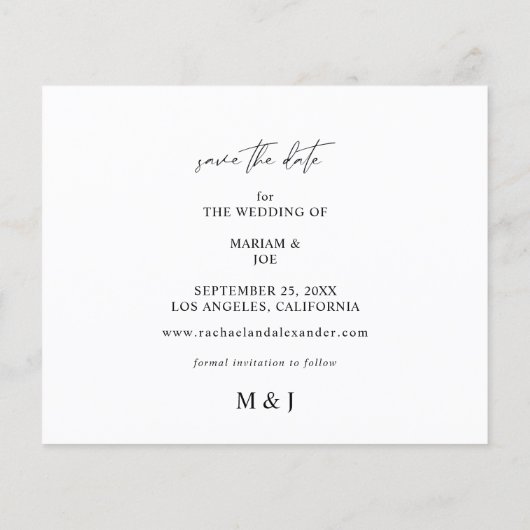 バジェットモダンシック2枚の写真の保存日付 チラシ (裏面)