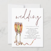 バジェットモダンシャンパン結婚式招待状 (正面)