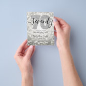 バジェットモダンシルバー70thバースデーパーティー招待状 チラシ (手)