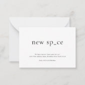 バジェットモダンシンプル宇宙ニュープレイスニュープレイス ノートカード (正面)