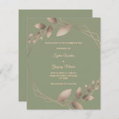 バジェットモダンシンプル植物セージ緑の金ゴールド (正面/裏面)