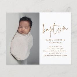 バジェットモダンスクリプトシンプルバプテスマ招待状