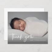 バジェットモダンスクリプトバプテスマ感謝紙シート (正面/裏面)