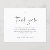 バジェットモダンスクリプトバプテスマ感謝紙シート (裏面)