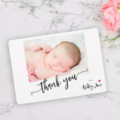 バジェットモダンスクリプト写真ベビーシャワー感謝していユー ノートカード