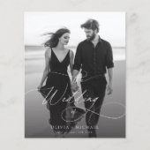 バジェットモダンスクリプト日没の写真の結婚式の招待 (正面)