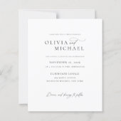 バジェットモダンスクリプトBoho写真の結婚式の招待 (裏面)