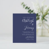 バジェットモダンスクリプトNavy Blue Wedding Invite (スタンド正面)