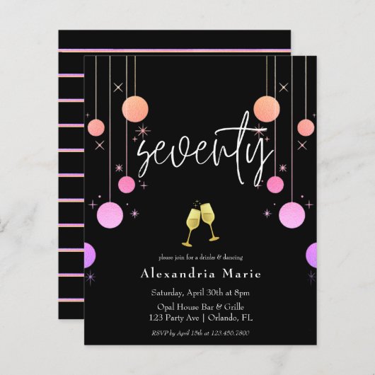 バジェットモダンスパークル70th誕生日パーティー (正面/裏面)