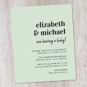 バジェットモダンセージカップルベビーシャワー招待状