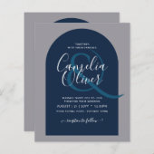 バジェットモダンタイポグラフィアーチミニマル結婚リスト (正面/裏面)