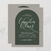 バジェットモダンタイポグラフィアーチミニマル結婚リスト (正面/裏面)