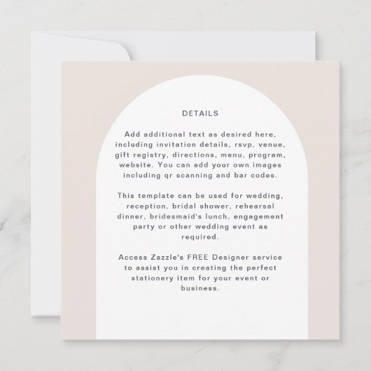 バジェットモダンタイポグラフィアーチミニマル結婚リスト 招待状 (裏面)