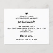 バジェットモダンタイポグラフィゲストルームムービングカード (裏面)