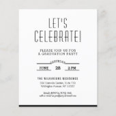 バジェットモダンタイポグラフィシンプルグラード招待状 チラシ (裏面)