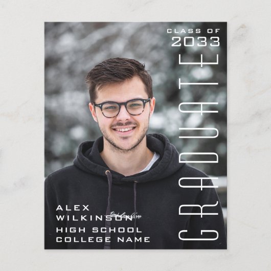 バジェットモダンタイポグラフィシンプルグラード招待状 チラシ (正面)