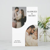 バジェットモダンダブルアーチツーフォトホリデーカード (スタンド正面)