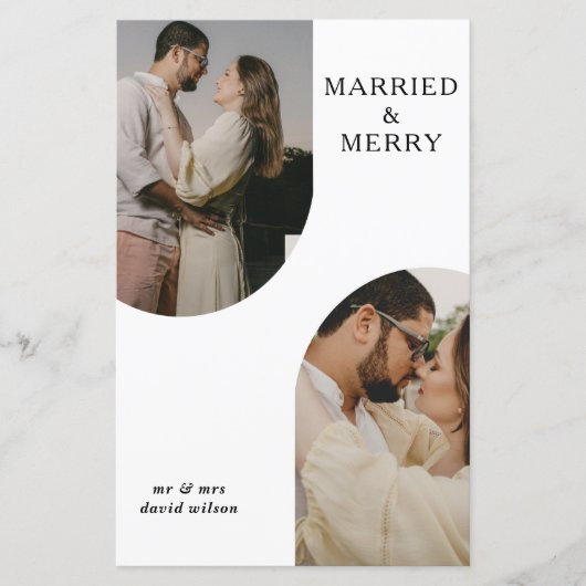 バジェットモダンダブルアーチツーフォトホリデーカード (正面)