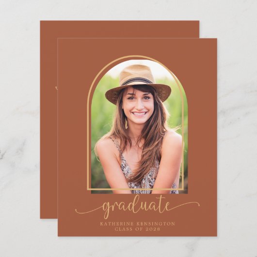 バジェットモダンテラコッタアーチ写真卒業 (正面/裏面)