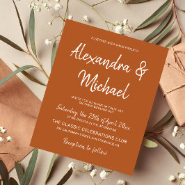 バジェットモダンテラコッタ結婚式招待状