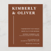 バジェットモダンテラコッタ結婚式招待状 (正面)