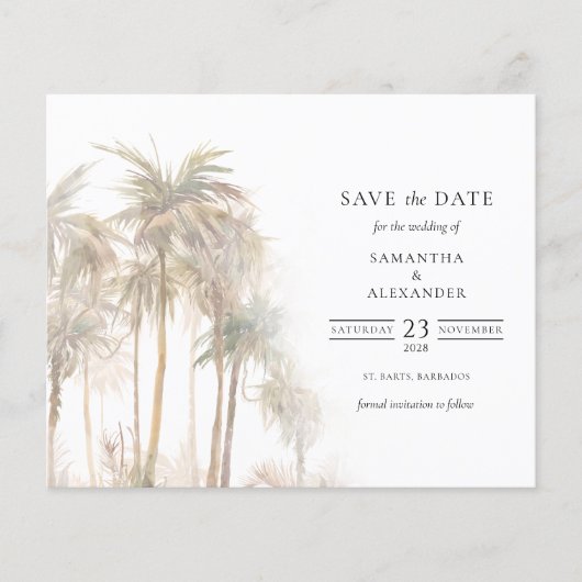 バジェットモダントロピカルツリーの日付を保存 (正面)