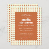 バジェットモダンドッツテラコッタブライダルシャワー招待状 (正面/裏面)