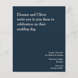 バジェットモダンネイビエレガントーブルー結婚式招待状