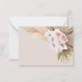 バジェットモダンパンパ結婚スの草の感謝していボホ ノートカード (裏面)