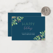 バジェットモダンビジ企業のネスのブルーホリデーカード ノートカード (正面/裏面インサイチュ)