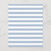 バジェットモダンビーチ結婚式招待状ブルーホワイト (裏面)