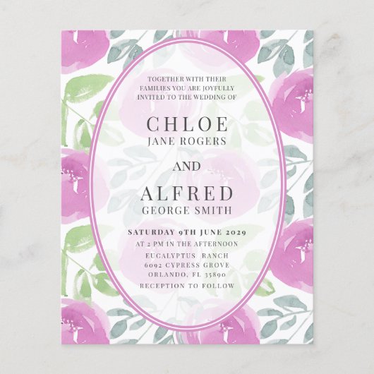 バジェットモダンピンクウォーターバラ結婚ズ (正面)