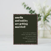 バジェットモダンピンクブラックドット結婚式招待状 (スタンド正面)