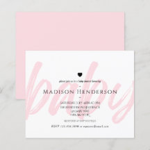 バジェットモダンピンクミニマルタイポグラフィベビーシャワー