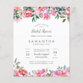 バジェットモダンピンク牡丹花ブライダルシャワー (正面)