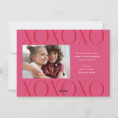 バジェットモダンピンクXOXO写真バレンタインデー シーズンカード (裏面)