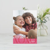 バジェットモダンピンクXOXO写真バレンタインデー シーズンカード (スタンド正面)