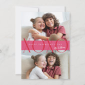 バジェットモダンピンクXOXO写真バレンタインデー シーズンカード (正面)