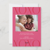 バジェットモダンピンクXOXO写真バレンタインデー シーズンカード (裏面)