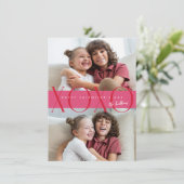 バジェットモダンピンクXOXO写真バレンタインデー シーズンカード (スタンド正面)