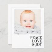 バジェットモダンピースミニマルラブジョイホリデーフォト (正面/裏面)