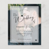 バジェットモダンフォトオーバーレイ結婚式招待状 (正面)