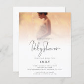 バジェットモダンフォトオーバーレイ赤ちゃんシャワー招待状 (正面/裏面)