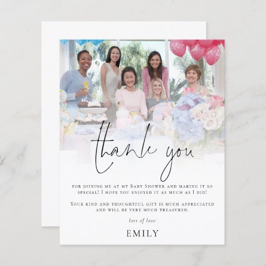 バジェットモダンフォトオーバーレイ赤ちゃんシャワー (正面/裏面)