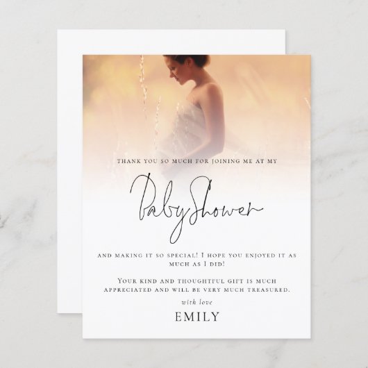 バジェットモダンフォトオーバーレイ赤ちゃんシャワー (正面/裏面)